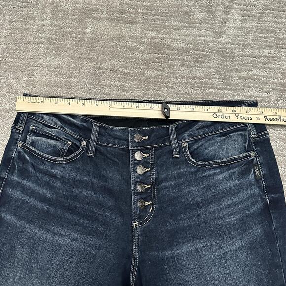 Silver Jeans Co Suki Bootcut Jeans Womens 16W 33 Dark Wash Button Fly Stretch - Picture 10 of 13